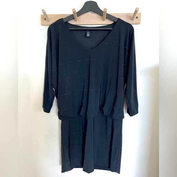 White House Black Market Black Beaded Dress Size XS - Picture 1 of 3